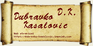 Dubravko Kasalović vizit kartica